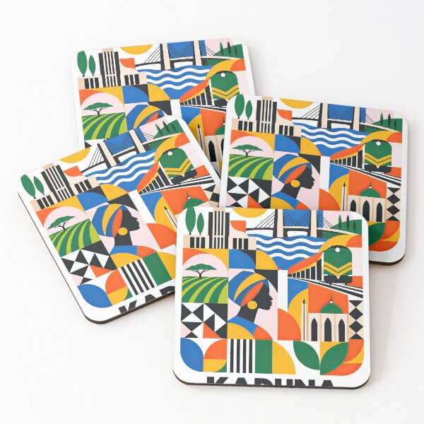 Item preview, Colorful geometric poster celebrating Kaduna, Nigeria, with styl designed and sold by ckybe.