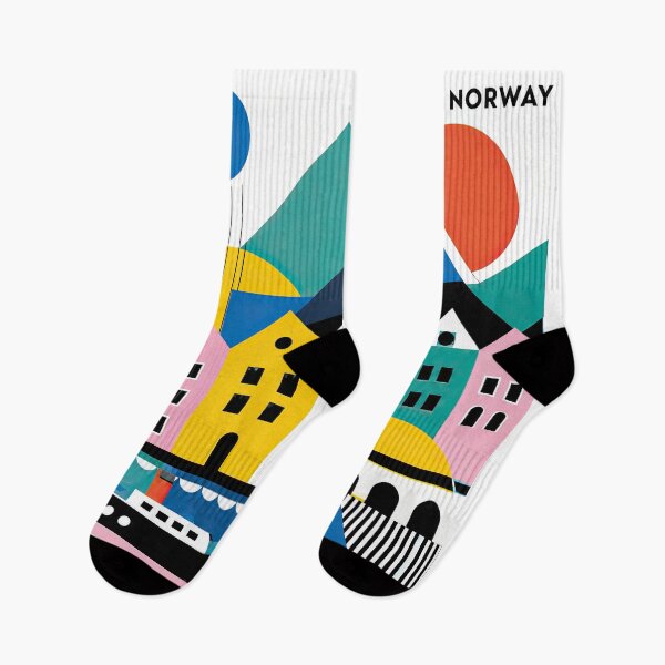 Item preview, Colorful geometric illustration of Bergen, Norway featuring moun designed and sold by ckybe.