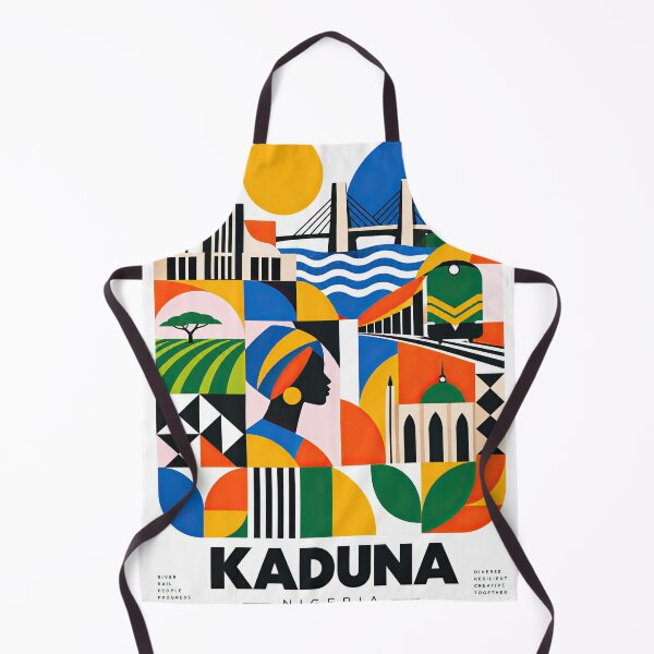 Item preview, Colorful geometric poster celebrating Kaduna, Nigeria, with styl designed and sold by ckybe.