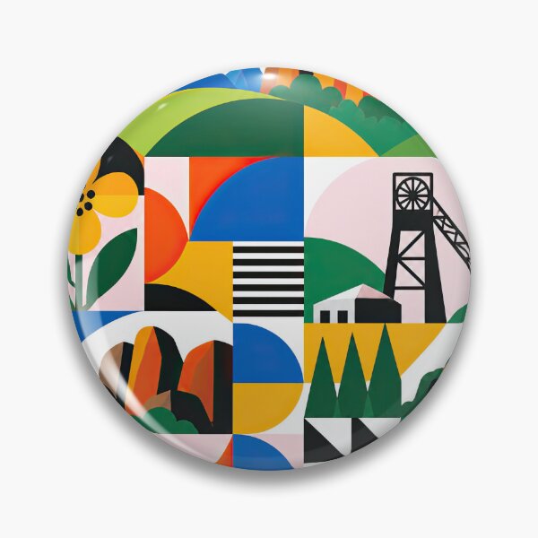 Item preview, Colorful geometric poster featuring Nigerian landscapes, industr designed and sold by ckybe.