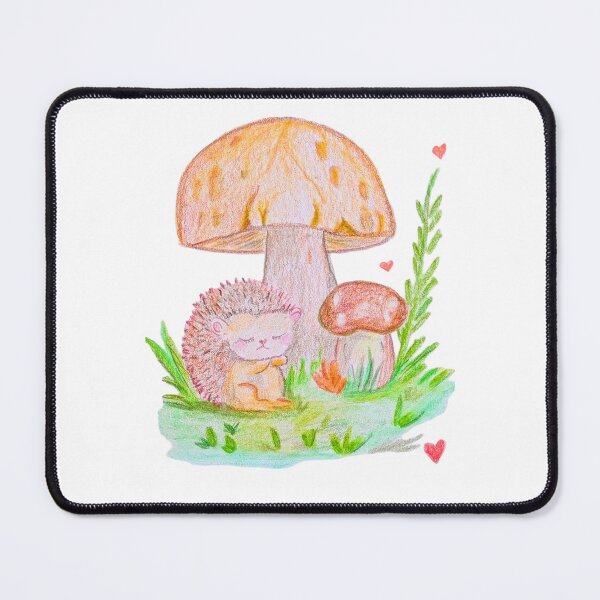 Item preview, Cute hedgehog & mushrooms – Cozy autumn & forest illustration designed and sold by alilu-art .