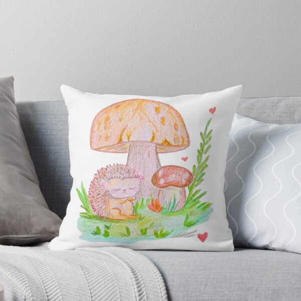 Item preview, Cute hedgehog & mushrooms – Cozy autumn & forest illustration designed and sold by alilu-art .