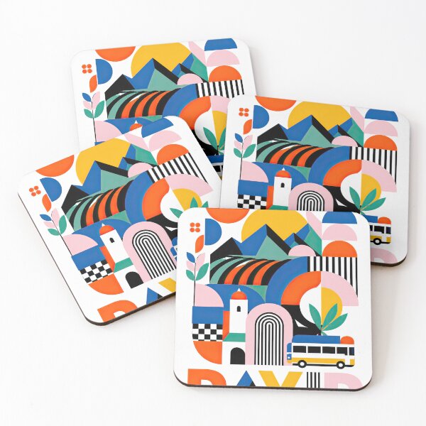 Item preview, Colorful geometric Panama travel poster featuring abstract mount designed and sold by ckybe.