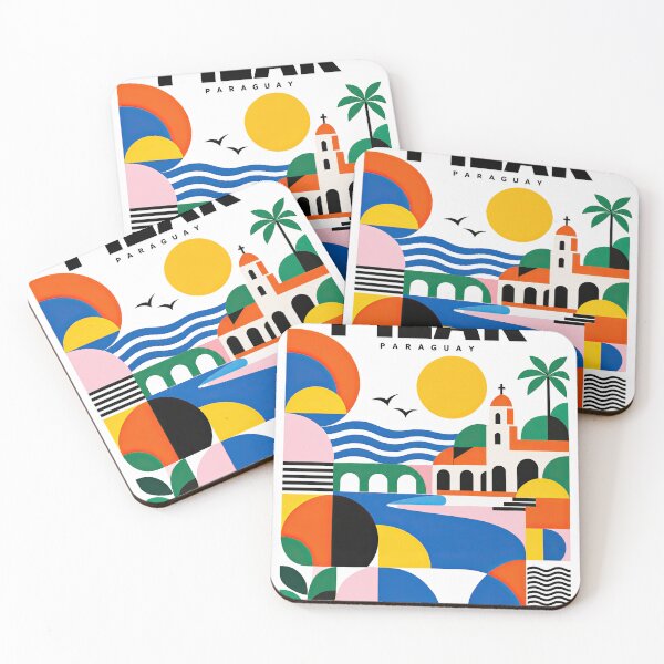 Item preview, Colorful geometric poster design for Pilar, Paraguay, featuring designed and sold by ckybe.
