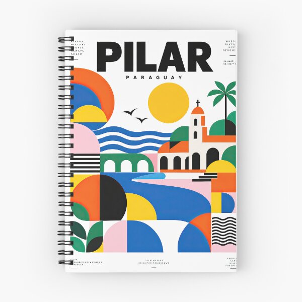 Item preview, Colorful geometric poster design for Pilar, Paraguay, featuring designed and sold by ckybe.