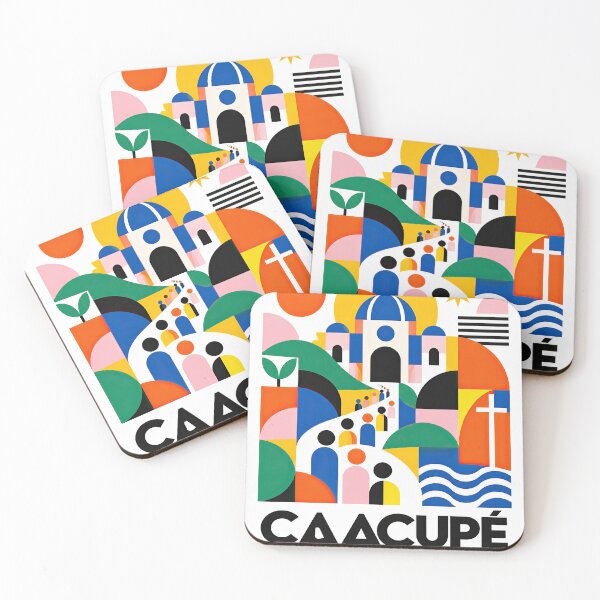 Item preview, Colorful geometric poster depicting Asuncin landmarks and symbo designed and sold by ckybe.