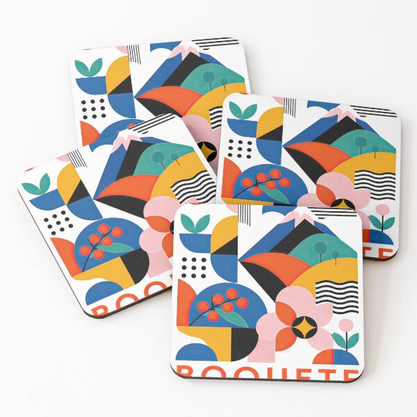 Item preview, Colorful geometric travel poster featuring abstract mountains, s designed and sold by ckybe.
