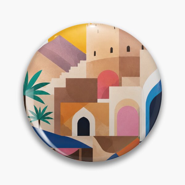 Item preview, Colorful geometric illustration of Nizwa, Oman featuring a designed and sold by ckybe.