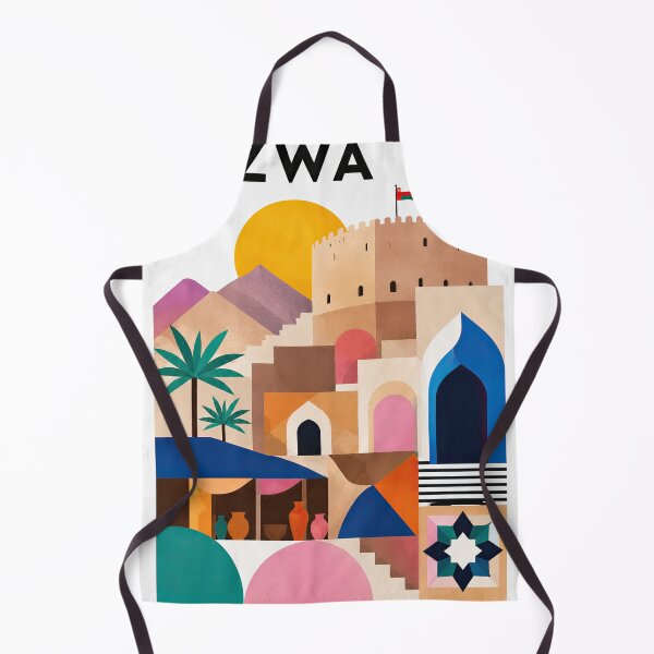 Item preview, Colorful geometric illustration of Nizwa, Oman featuring a designed and sold by ckybe.