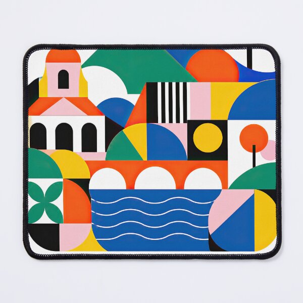 Item preview, Colorful geometric travel poster depicting Villarrica, Paraguay, designed and sold by ckybe.