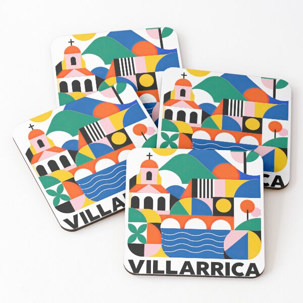 Item preview, Colorful geometric travel poster depicting Villarrica, Paraguay, designed and sold by ckybe.