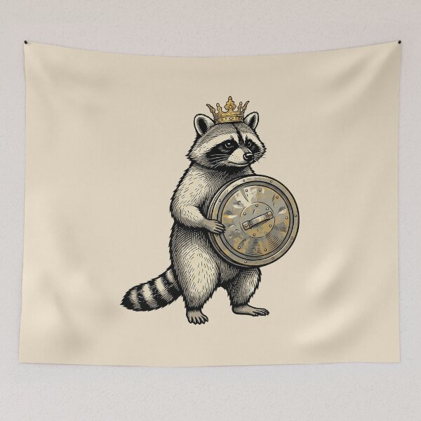 Item preview, Raccoon King Vintage Engraving designed and sold by Rariks.