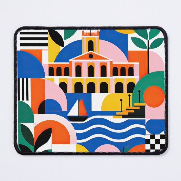 Item preview, Colorful geometric poster illustration of Asuncin, Paraguay fea designed and sold by ckybe.