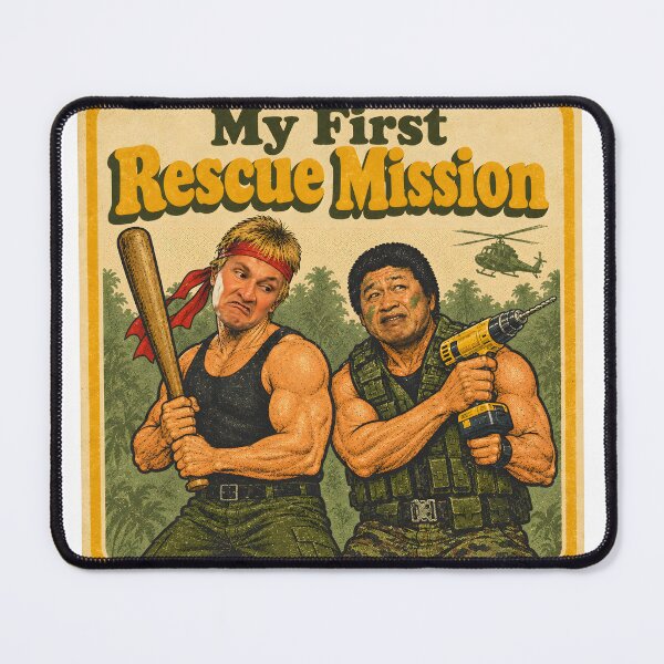 Item preview, My First Rescue Mission - One-Man Army Arts Parody designed and sold by jvrgraphs.