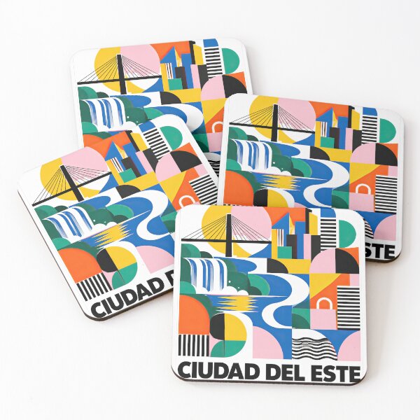 Item preview, Colorful geometric poster celebrating Ciudad del Este, Paraguay, designed and sold by ckybe.