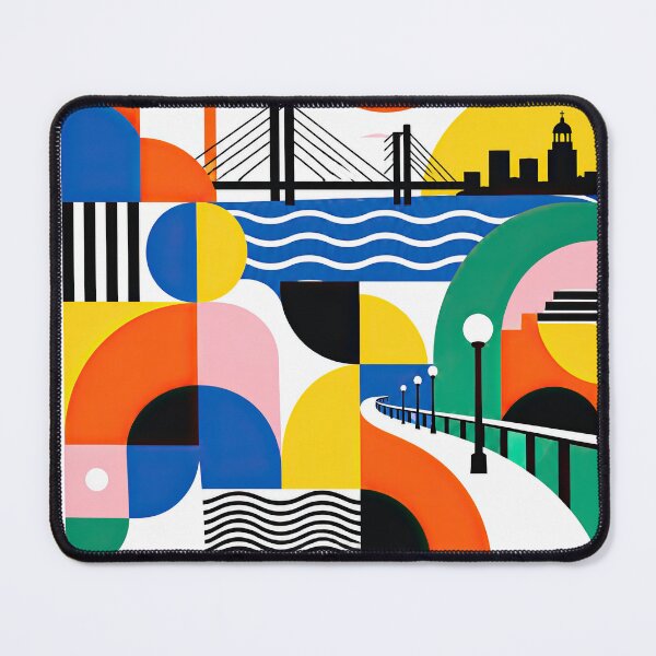 Item preview, Colorful geometric poster illustrating Encarnacin, Paraguay, wi designed and sold by ckybe.