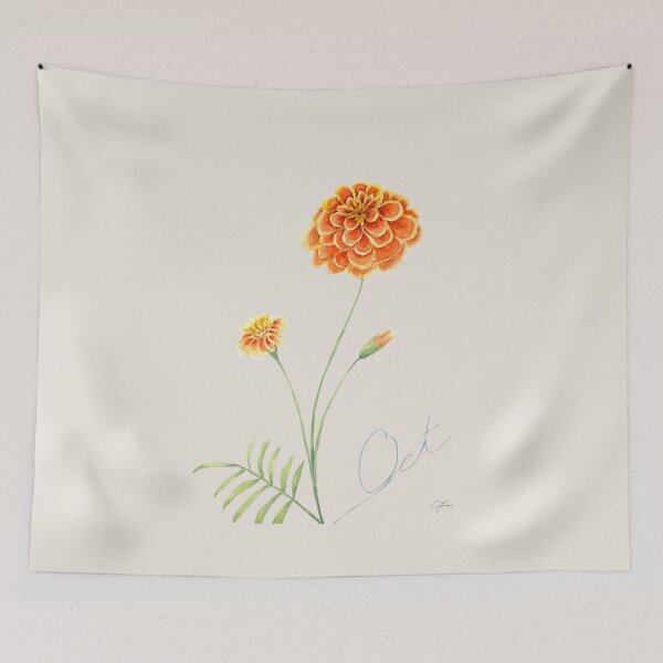 Item preview, Autumn - October Watercolor Flower 2.0 - Marigold: Devotion designed and sold by MiniRadiance.