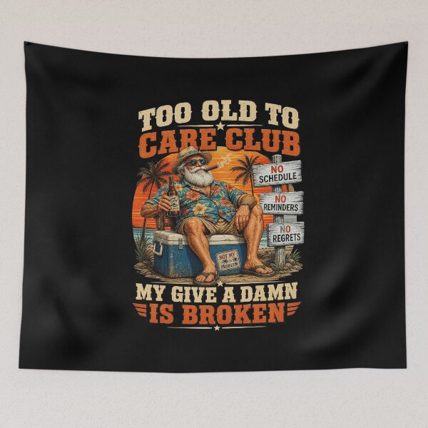 Item preview, Too Old To Care Club Funny Retirement Beer Beach Sunset Graphic designed and sold by TheHellIWontSh.