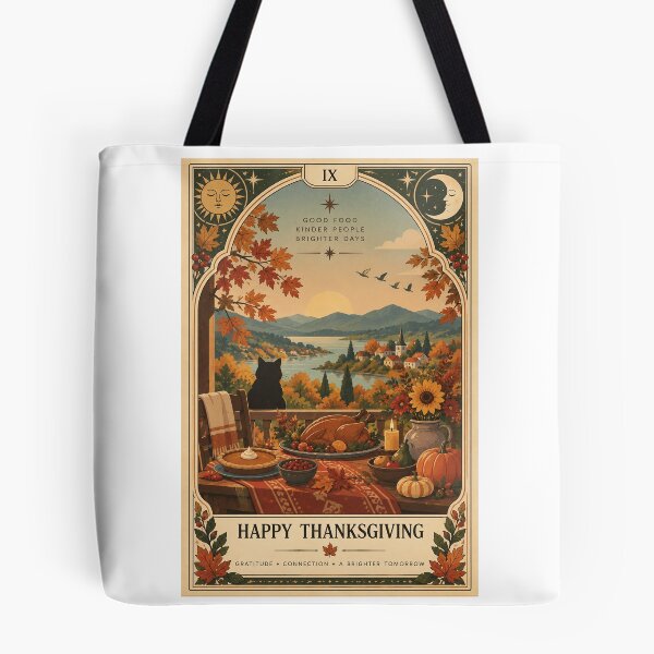 Item preview, Happy Thanksgiving Harvest Feast with Turkey, Pumpkin Pie, Autumn Lake and Gratitude Tarot designed and sold by Aryabek.