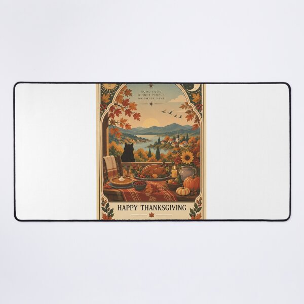 Item preview, Happy Thanksgiving Harvest Feast with Turkey, Pumpkin Pie, Autumn Lake and Gratitude Tarot designed and sold by Aryabek.