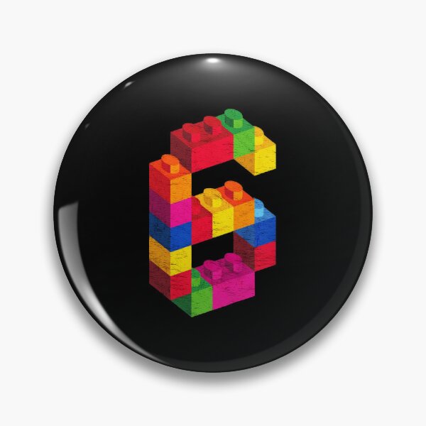 Item preview, Building Blocks Number Six Colorful Brick Art designed and sold by bonizem.