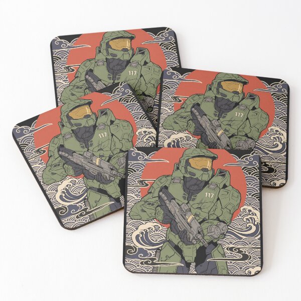 Item preview, Master Chief Halo Ukiyo-e Anime Gaming Streetwear Tee designed and sold by Senpaiwaves.