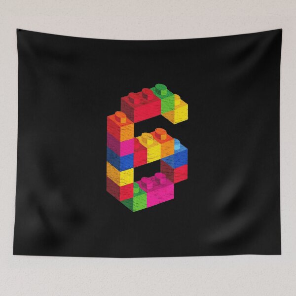 Item preview, Building Blocks Number Six Colorful Brick Art designed and sold by bonizem.