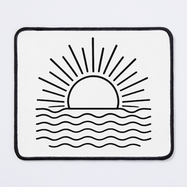 Item preview, Minimalist Sunset Over Ocean Waves Line Art designed and sold by Lolik Designs.