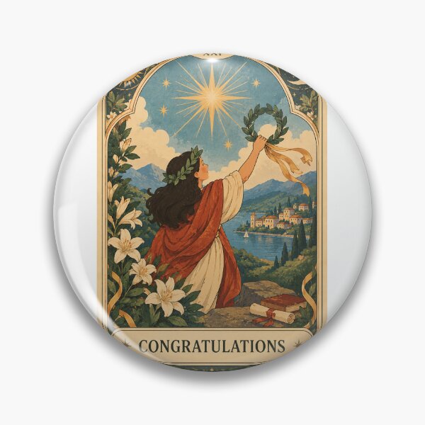 Item preview, Congratulations Laurel Victory with Mountain Lake, Academic Achievement and New Beginnings Tarot designed and sold by Aryabek.