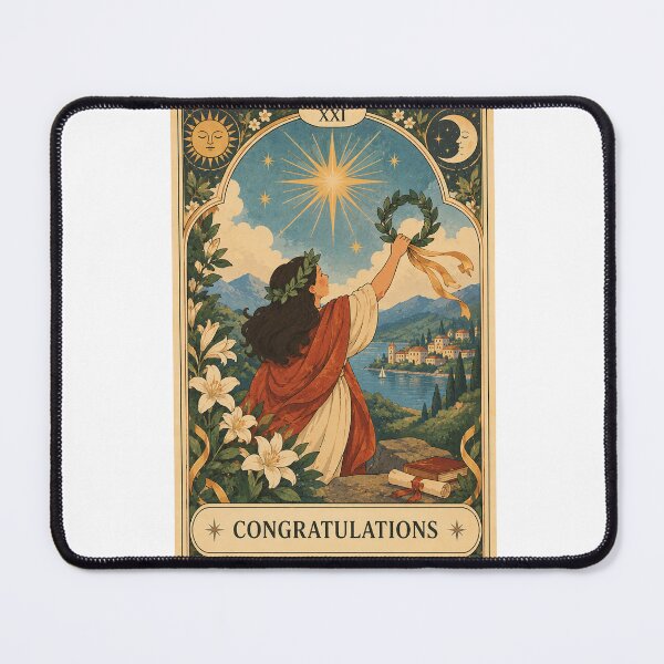 Item preview, Congratulations Laurel Victory with Mountain Lake, Academic Achievement and New Beginnings Tarot designed and sold by Aryabek.