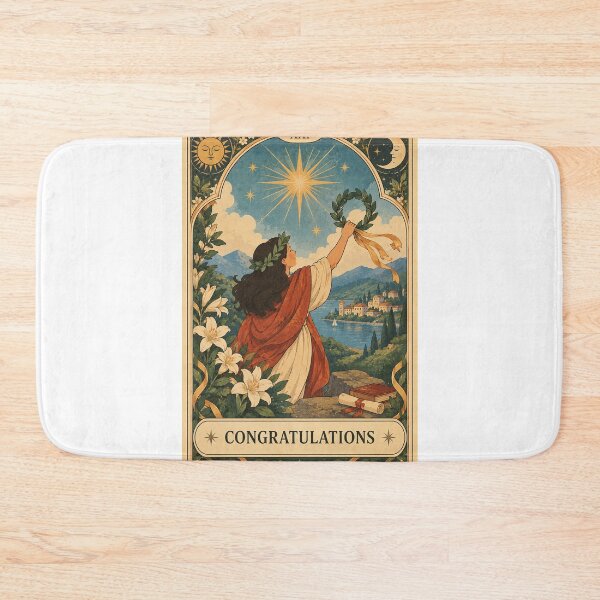 Item preview, Congratulations Laurel Victory with Mountain Lake, Academic Achievement and New Beginnings Tarot designed and sold by Aryabek.