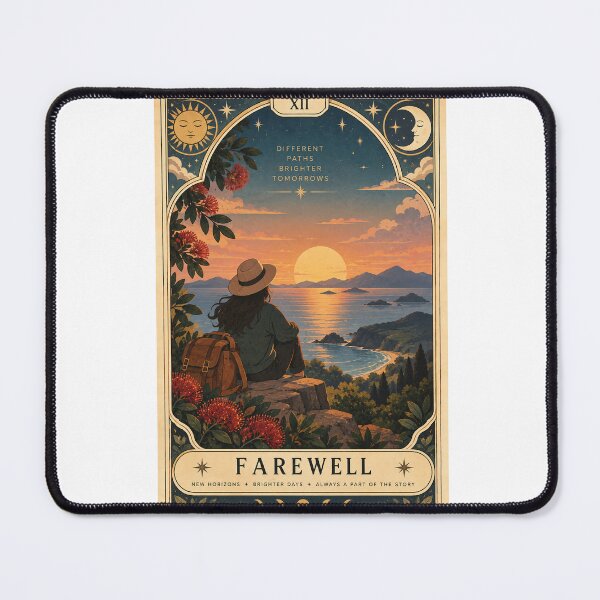 Item preview, Farewell New Horizons Sunset with Coastal Journey, Traveller and Pōhutukawa Tarot designed and sold by Aryabek.