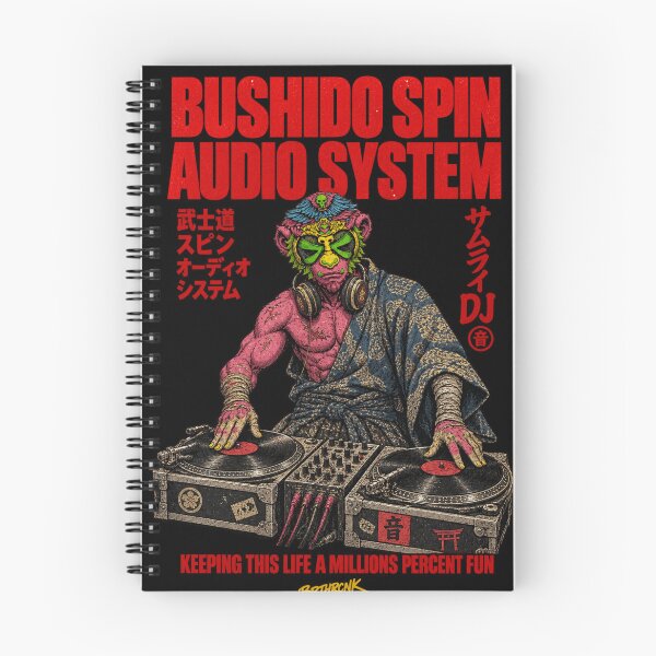 Item preview, Bushido Spin Audio System Monkey Samurai DJ - Japanese Samurai DJ Art designed and sold by BRTHRCNK01.
