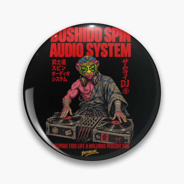 Item preview, Bushido Spin Audio System Monkey Samurai DJ - Japanese Samurai DJ Art designed and sold by BRTHRCNK01.