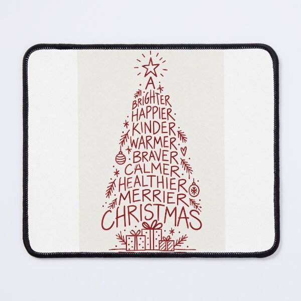 Item preview, A Brighter Happier Kinder Christmas Tree of Festive Wishes Text Art Typography designed and sold by Aryabek.