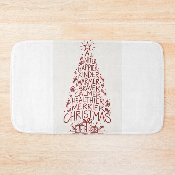 Item preview, A Brighter Happier Kinder Christmas Tree of Festive Wishes Text Art Typography designed and sold by Aryabek.
