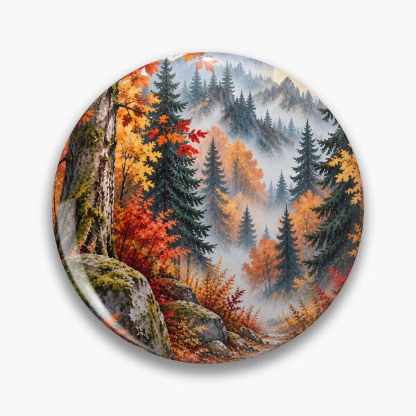 Item preview, Enchanted Autumn Forest Moonlight Watercolor Landscape designed and sold by blankTeeShirt.