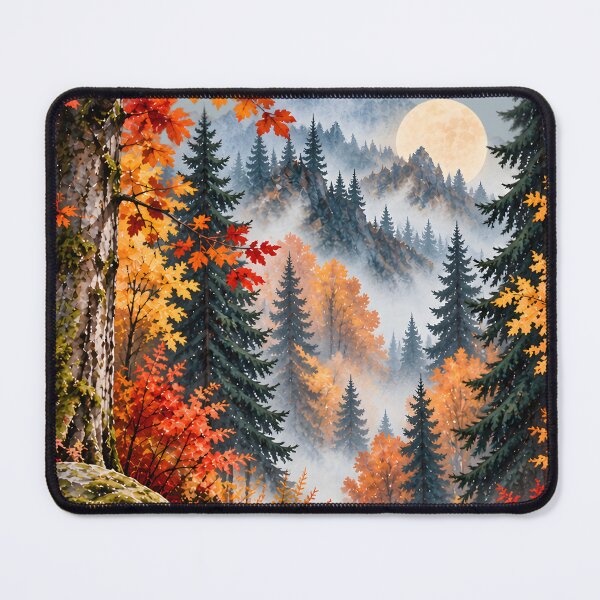 Item preview, Enchanted Autumn Forest Moonlight Watercolor Landscape designed and sold by blankTeeShirt.