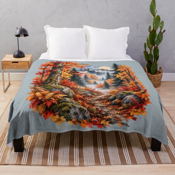 Item preview, Enchanted Autumn Forest Moonlight Watercolor Landscape designed and sold by blankTeeShirt.