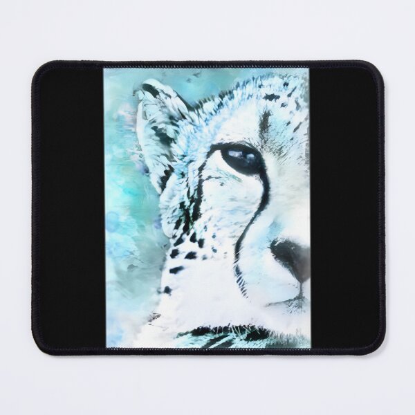 Item preview, Frosty Cheetah Art Design with Icy Blue and White Accents designed and sold by LagertaWorld.