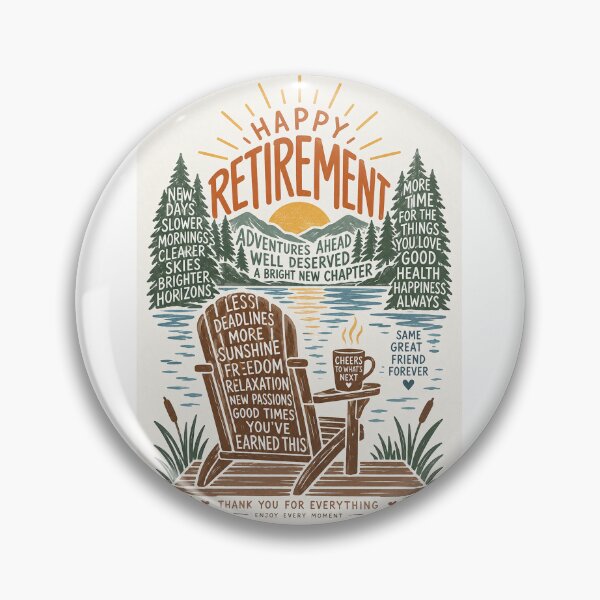 Item preview, Happy Retirement Adventures Ahead and a Bright New Chapter Typography designed and sold by Aryabek.