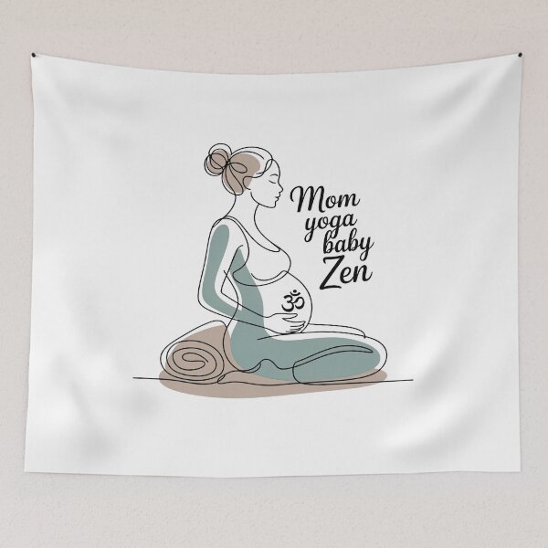 Item preview, Mom Yoga Baby Zen Sage Beige Nurturing Piece designed and sold by 108stillness.