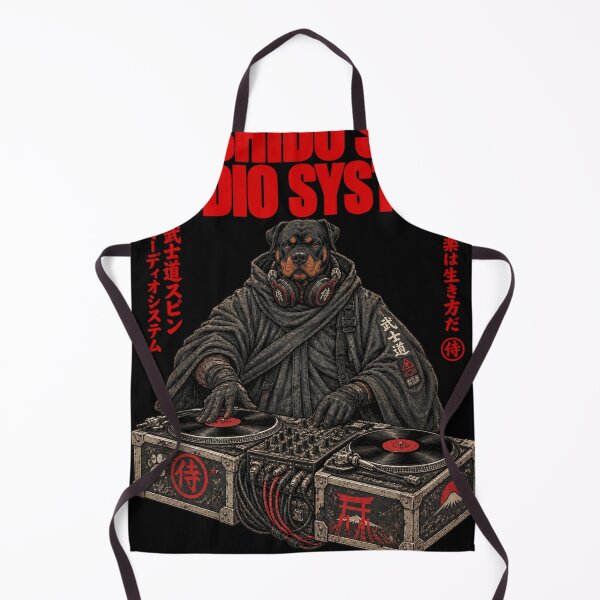 Item preview, Bushido Spin Audio System Rottweiler Samurai DJ - Japanese Dog DJ Art designed and sold by BRTHRCNK01.
