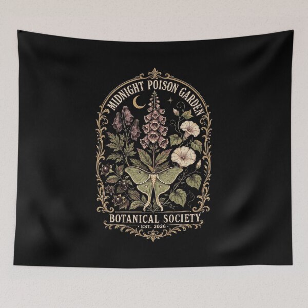 Item preview, Midnight Poison Garden Botanical Society Luna Moth Dark Academia Graphic designed and sold by luffyShop1.