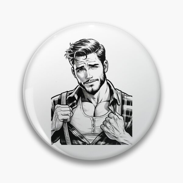 Item preview, Gay Lumberjack Muscle Hunk Tom Of Finland Tribute Lgbtq Gay Pride Color-In Graphic Design designed and sold by reillymar-quar.