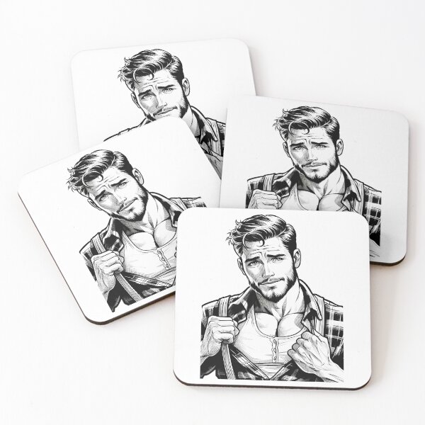Item preview, Gay Lumberjack Muscle Hunk Tom Of Finland Tribute Lgbtq Gay Pride Color-In Graphic Design designed and sold by reillymar-quar.