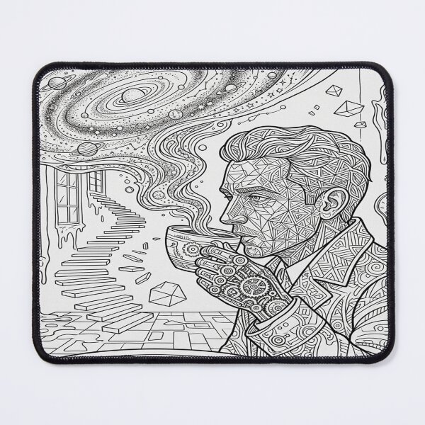 Item preview, A line art portrait of a man drinking coffee designed and sold by Solomon-Ent-144.