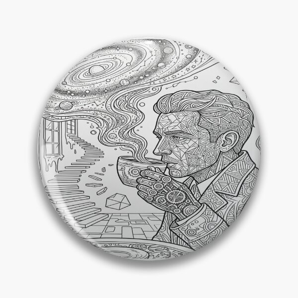 Item preview, A line art portrait of a man drinking coffee designed and sold by Solomon-Ent-144.