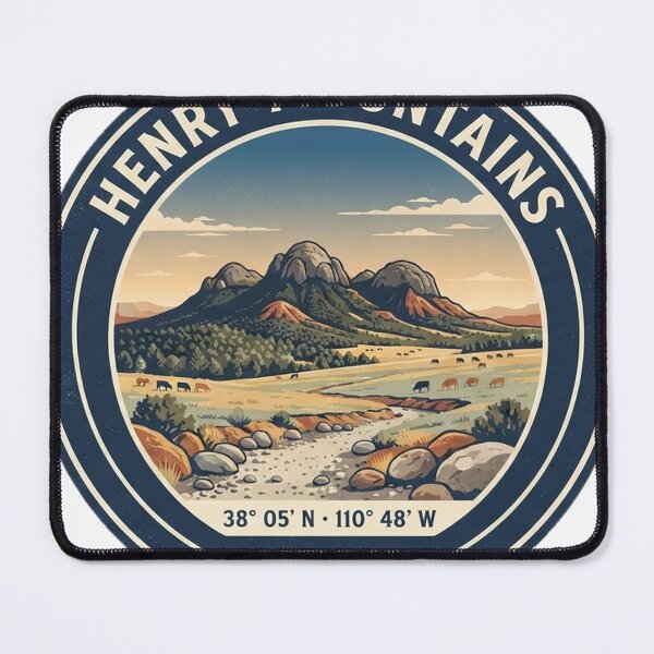 Item preview, Henry Mountains Utah Vintage Hiking Badge designed and sold by mnkyride.