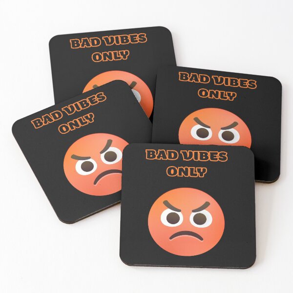Item preview, Bad Vibes Only Funny Sarcastic Angry Emoji Office Humor designed and sold by DontCareClub.